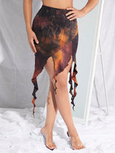 SXY Tie Dye Asymmetrical Hem Skirt